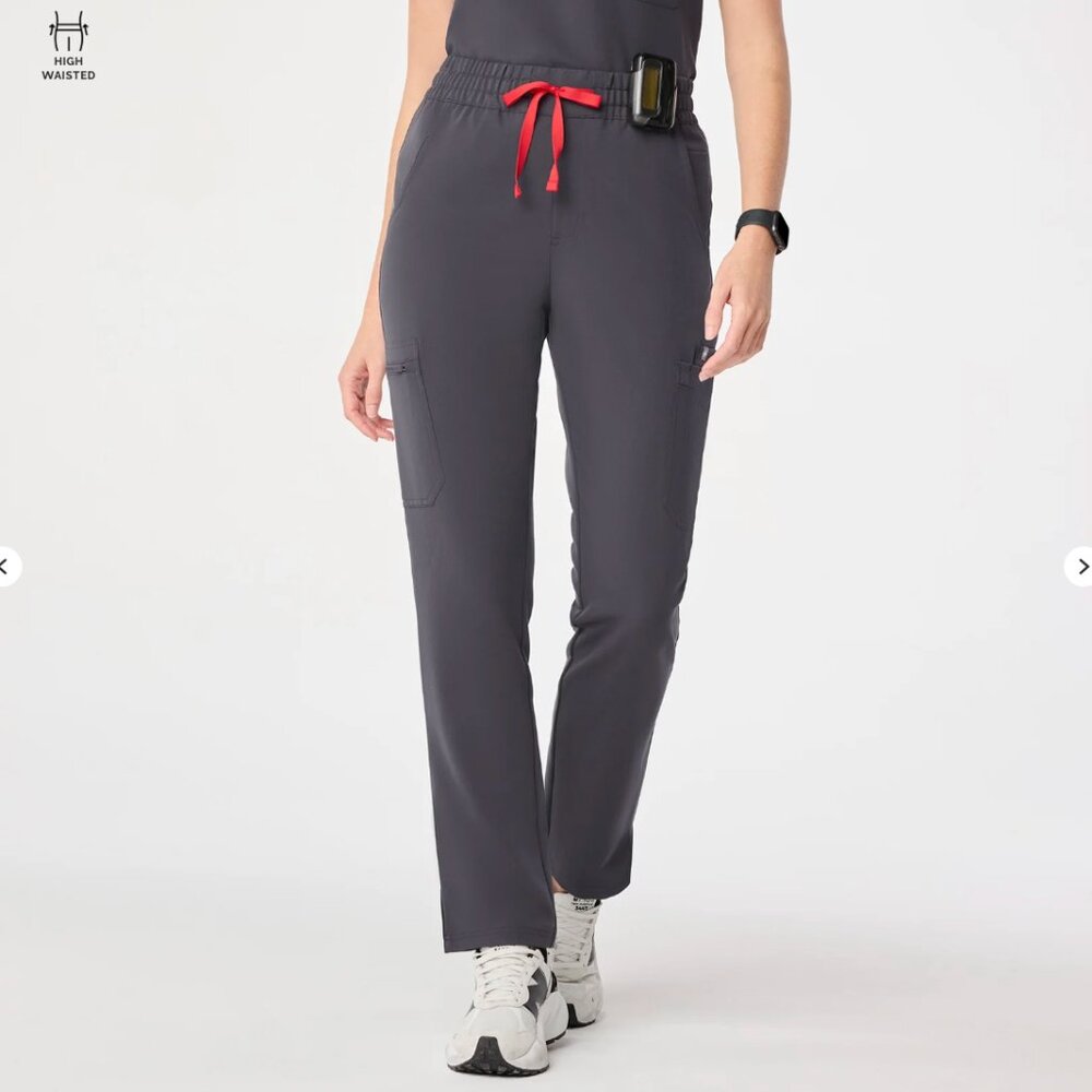 FIGS High Waisted Dowa Scrub Pants - Charcoal Small Petite